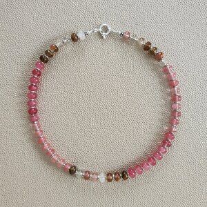 HOMBRE ROSE GEMSTONE NECKLACE--16"